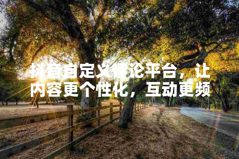 抖音自定义评论平台，让内容更个性化，互动更频繁