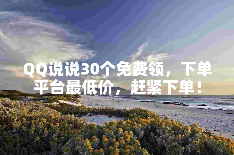 QQ说说30个免费领，下单平台最低价，赶紧下单！