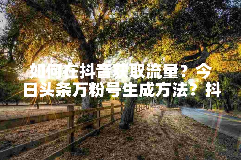 如何在抖音获取流量？今日头条万粉号生成方法？抖音500粉获取技巧？QQ访客是怎么来的？