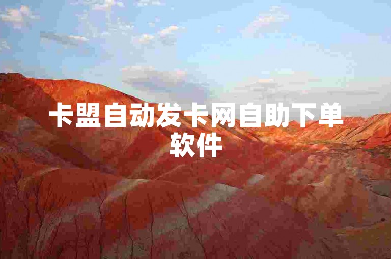 卡盟自动发卡网自助下单软件
