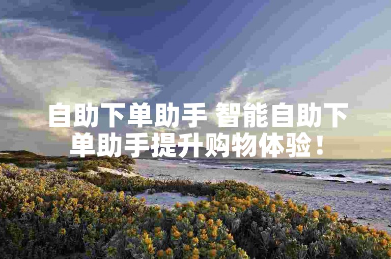 自助下单助手 智能自助下单助手提升购物体验！