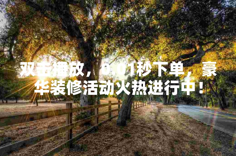 双击播放，0.01秒下单，豪华装修活动火热进行中！