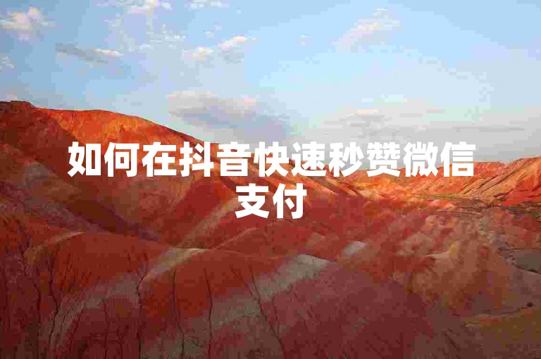 如何在抖音快速秒赞微信支付