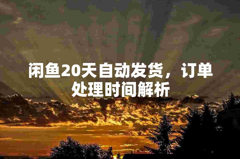 闲鱼20天自动发货，订单处理时间解析