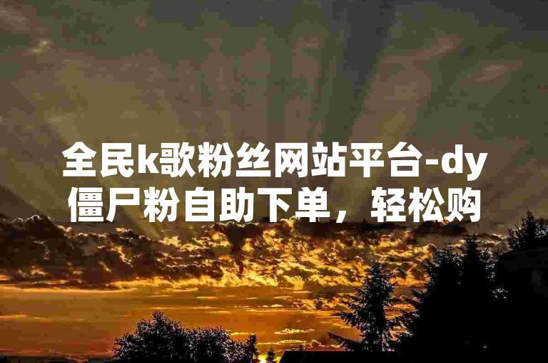 全民k歌粉丝网站平台-dy僵尸粉自助下单，轻松购物，享受k歌乐趣