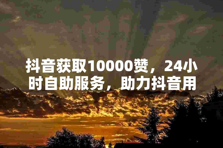 抖音获取10000赞，24小时自助服务，助力抖音用户增长