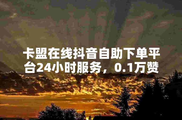 卡盟在线抖音自助下单平台24小时服务，0.1万赞好评，用户评价丰富