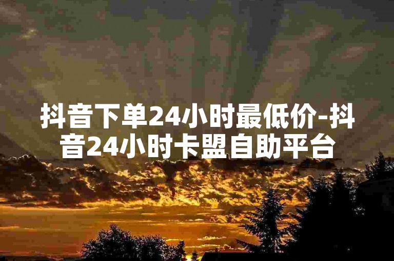 抖音下单24小时最低价-抖音24小时卡盟自助平台