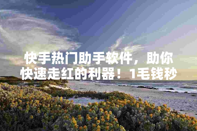 快手热门助手软件，助你快速走红的利器！1毛钱秒走红，秒杀1000个攒！