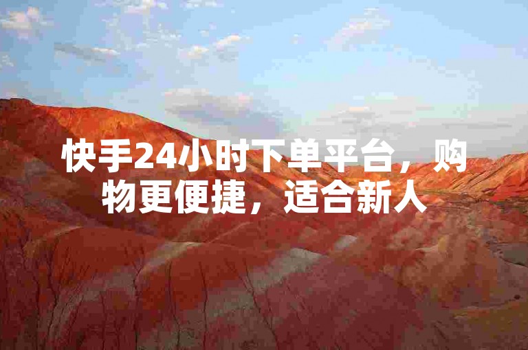 快手24小时下单平台，购物更便捷，适合新人