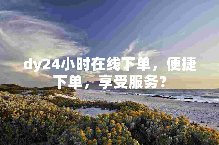 dy24小时在线下单，便捷下单，享受服务？