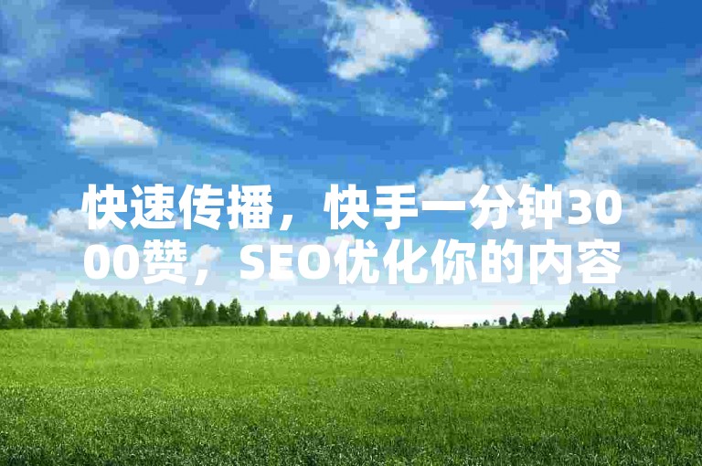 快速传播，快手一分钟3000赞，SEO优化你的内容曝光