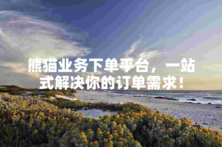 熊猫业务下单平台，一站式解决你的订单需求！