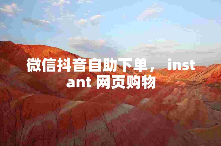 微信抖音自助下单， instant 网页购物