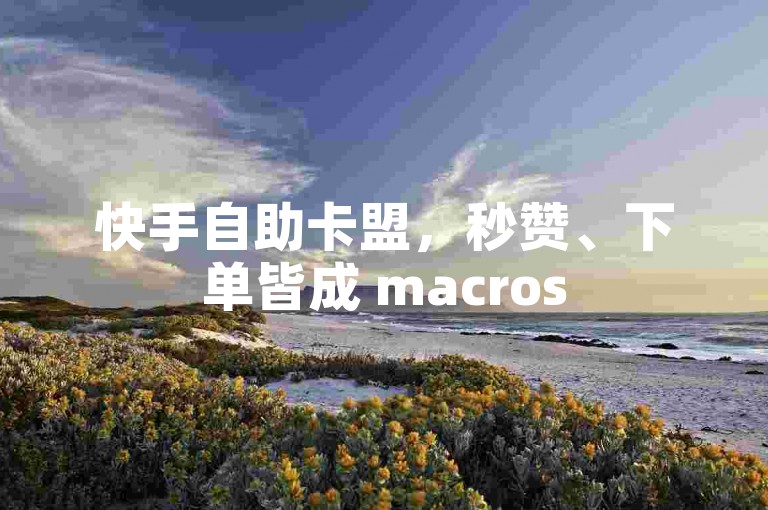 快手自助卡盟，秒赞、下单皆成 macros
