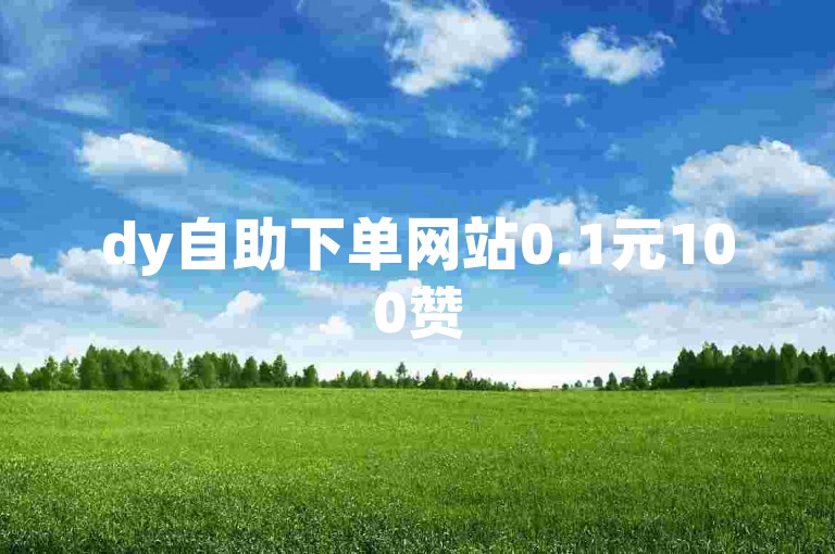 dy自助下单网站0.1元100赞