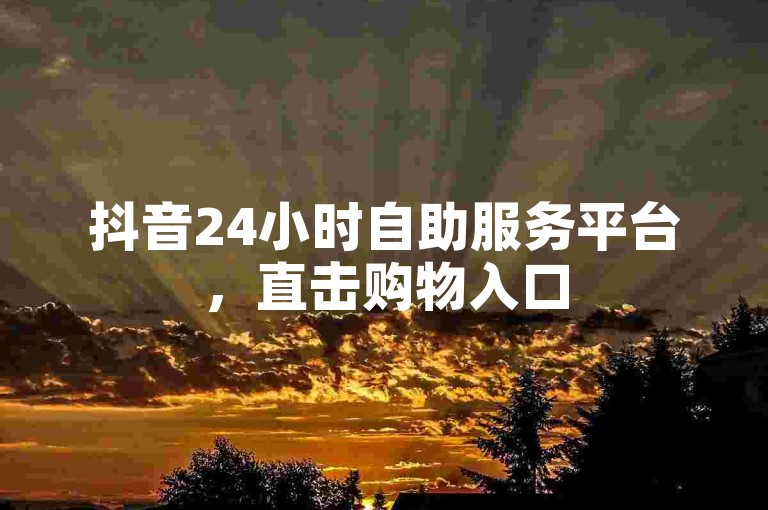 抖音24小时自助服务平台，直击购物入口