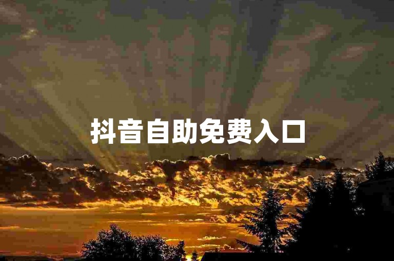 抖音自助免费入口