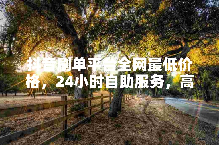 抖音刷单平台全网最低价格，24小时自助服务，高效便捷