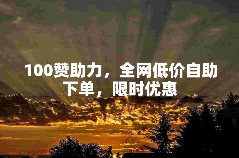 100赞助力，全网低价自助下单，限时优惠
