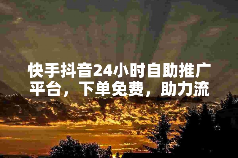 快手抖音24小时自助推广平台，下单免费，助力流量增长