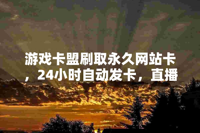 游戏卡盟刷取永久网站卡，24小时自动发卡，直播间互动刷取游戏卡。