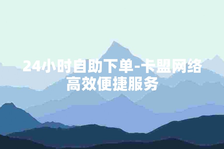 24小时自助下单-卡盟网络高效便捷服务