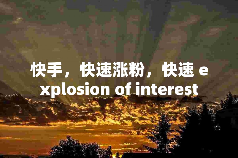 快手，快速涨粉，快速 explosion of interest