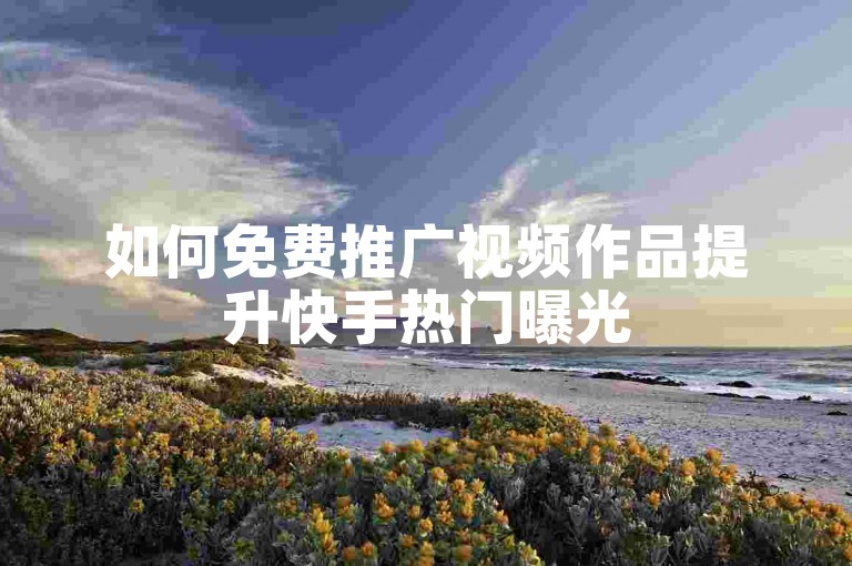 如何免费推广视频作品提升快手热门曝光