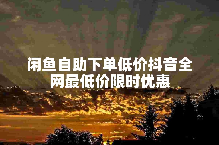 闲鱼自助下单低价抖音全网最低价限时优惠