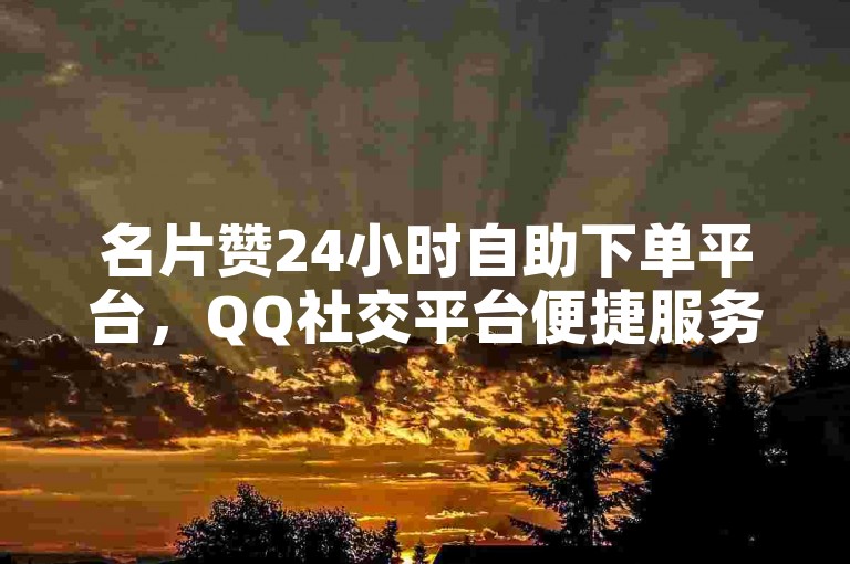 名片赞24小时自助下单平台，QQ社交平台便捷服务
