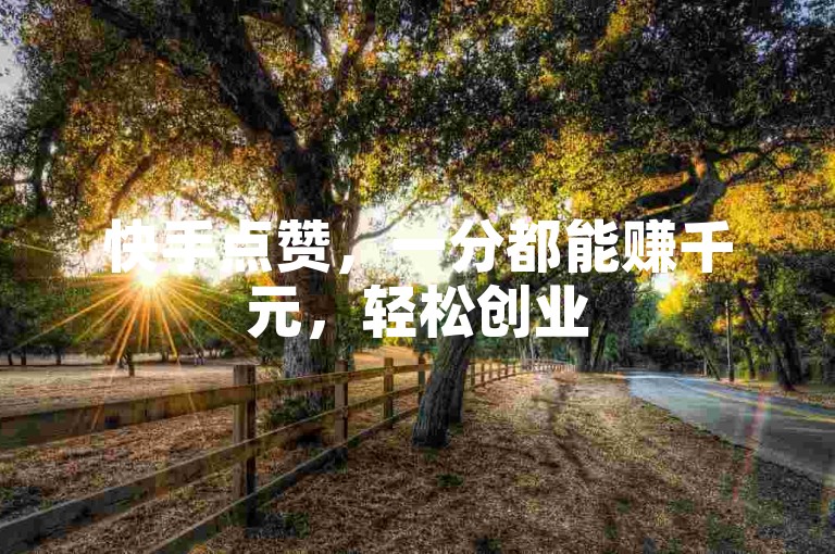 快手点赞，一分都能赚千元，轻松创业