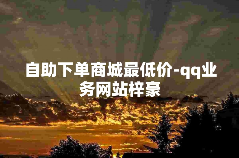 自助下单商城最低价-qq业务网站梓豪