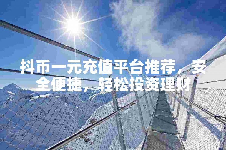 抖币一元充值平台推荐，安全便捷，轻松投资理财