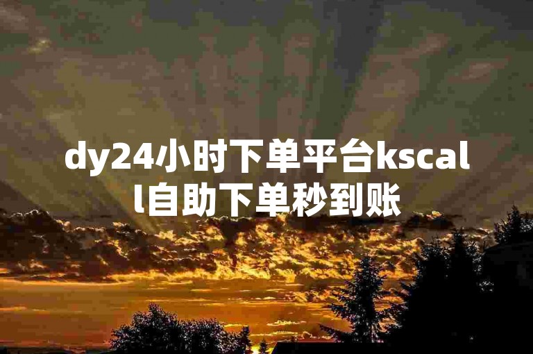 dy24小时下单平台kscall自助下单秒到账