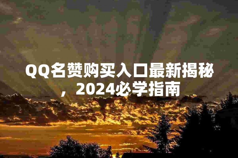 QQ名赞购买入口最新揭秘，2024必学指南