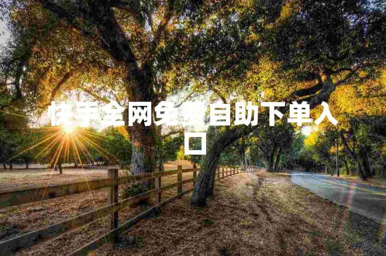 快手全网免费自助下单入口