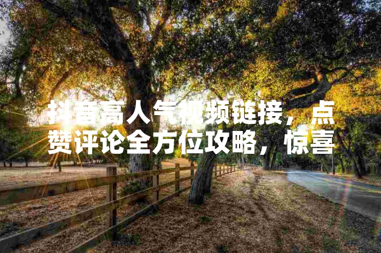 抖音高人气视频链接，点赞评论全方位攻略，惊喜来袭！