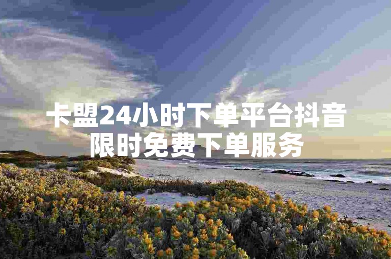 卡盟24小时下单平台抖音限时免费下单服务