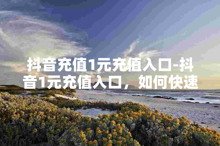 抖音充值1元充值入口-抖音1元充值入口，如何快速充值？QQ访客10000只需2毛-抖音快手业务网站