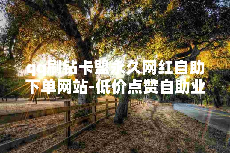 qq刷钻卡盟永久网红自助下单网站-低价点赞自助业务