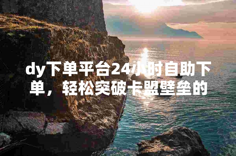 dy下单平台24小时自助下单，轻松突破卡盟壁垒的商城app