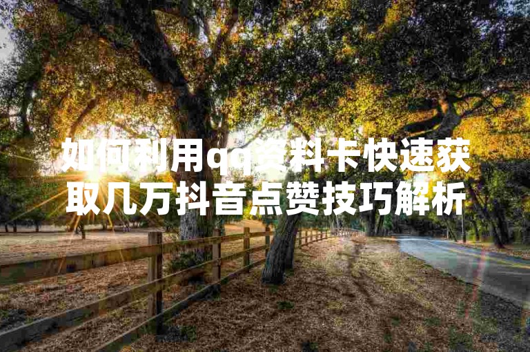 如何利用qq资料卡快速获取几万抖音点赞技巧解析