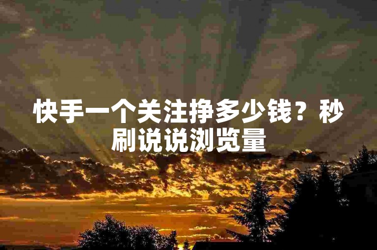 快手一个关注挣多少钱？秒刷说说浏览量
