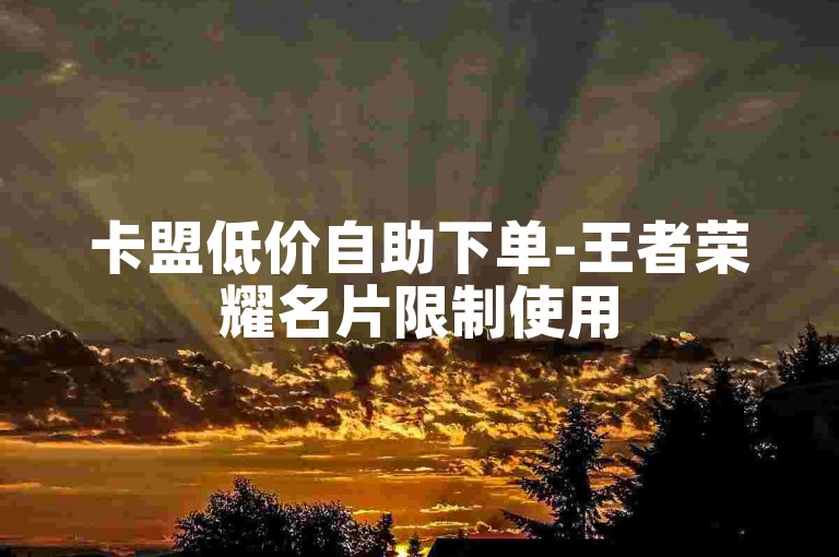 卡盟低价自助下单-王者荣耀名片限制使用