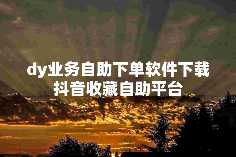 dy业务自助下单软件下载抖音收藏自助平台