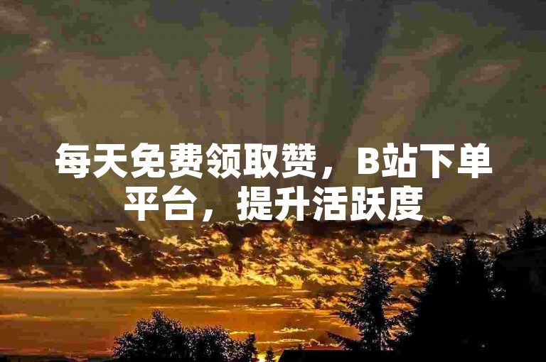 每天免费领取赞，B站下单平台，提升活跃度