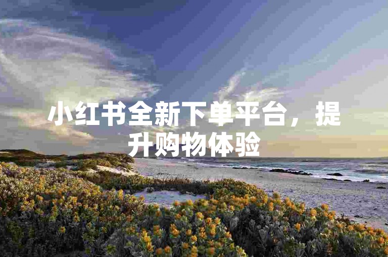 小红书全新下单平台，提升购物体验