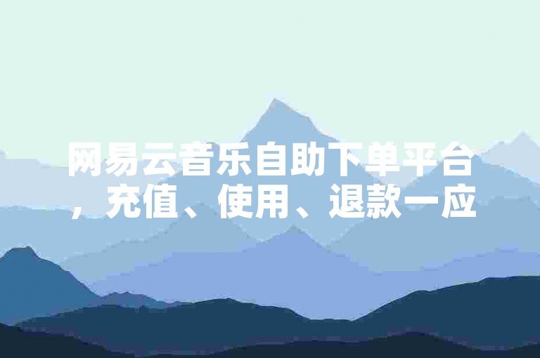 网易云音乐自助下单平台，充值、使用、退款一应俱全
