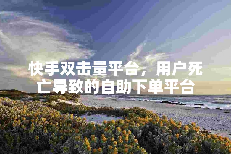 快手双击量平台，用户死亡导致的自助下单平台